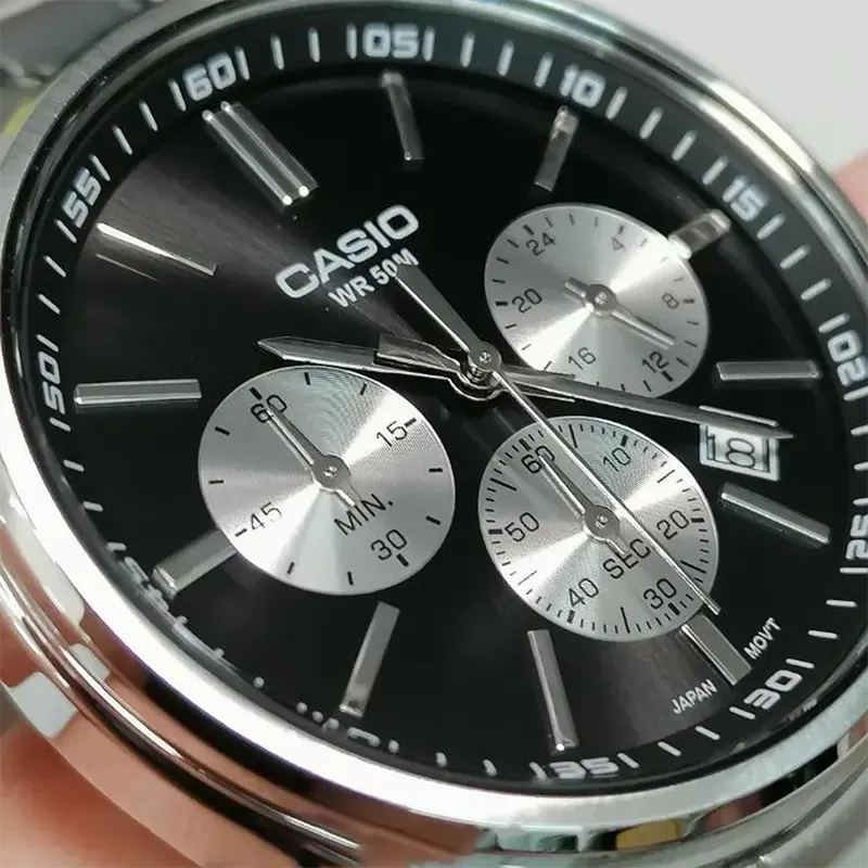 Casio Enticer Chronograph Black Dial Popular Men's Watch- MTP-E515D-1AV